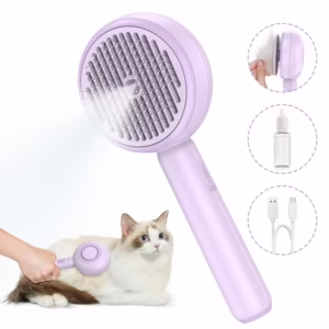 BEBANG Cat Steam Brush, 3 in 1 Pet Steam Brush with Release Button and Water Tank