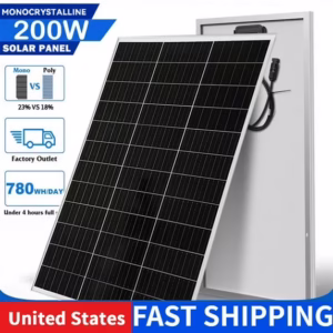 SolarHorizon Solar Panel 200W 12V Monocrystalline Portable Waterproof